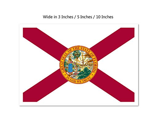 Picniva Florida State Flag Vinyl Car Bumper Window Sticker, 10 in Wide