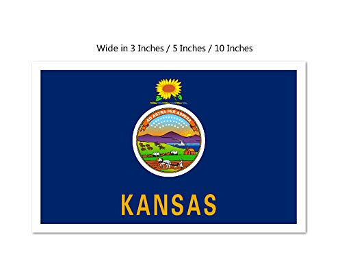 Picniva Kansas State Flag Vinyl Car Bumper Window Sticker, 10 in Wide