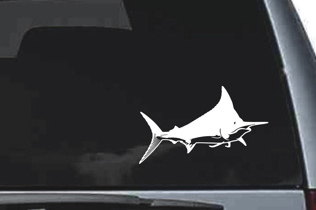 Picniva Marlin Sty10 Vinyl Car Window Decal, Approx 5 in