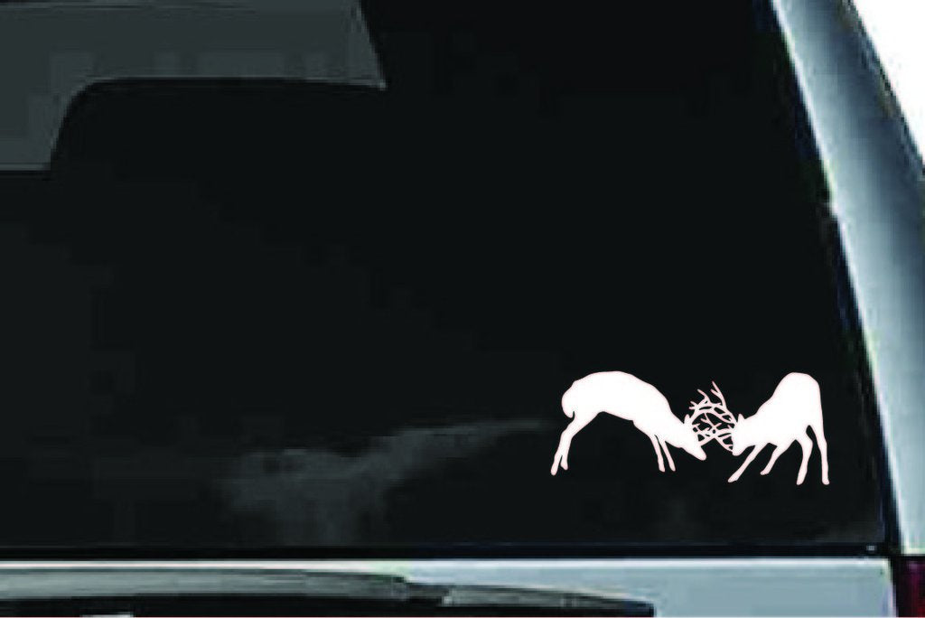 Picniva Deer Fight Sty7 Vinyl Car Window Decal, Approx 5 in