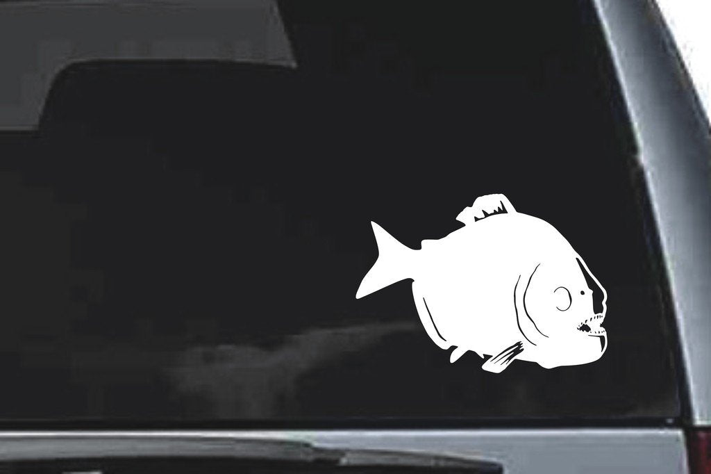 Picniva Piranha Sty2 Vinyl Car Window Decal, Approx 5 in