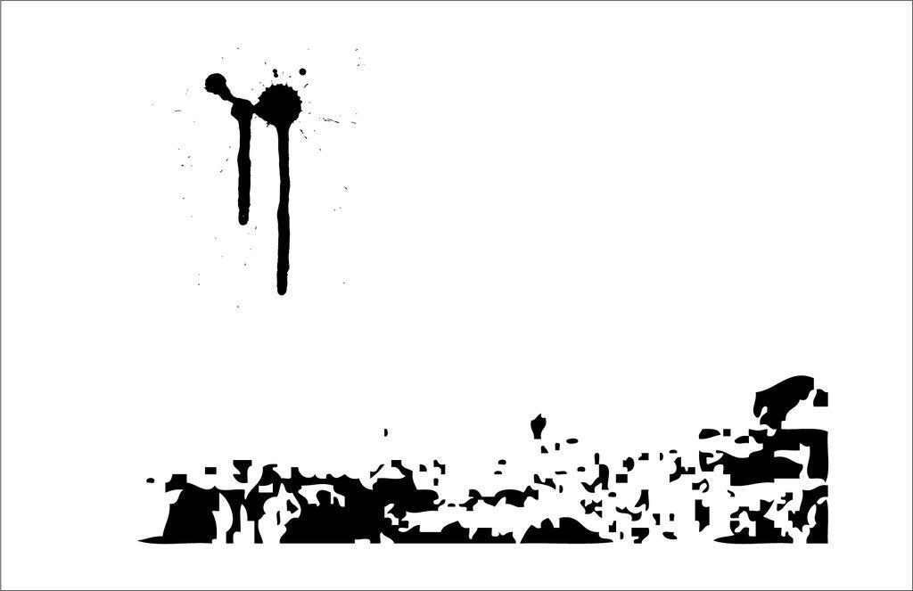 Picniva Drips Border Wall Decals, Black, 10 in Height, DOTPR03A