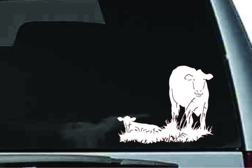 Picniva Cow Sty86 Vinyl Car Window Decal, Approx 5 in