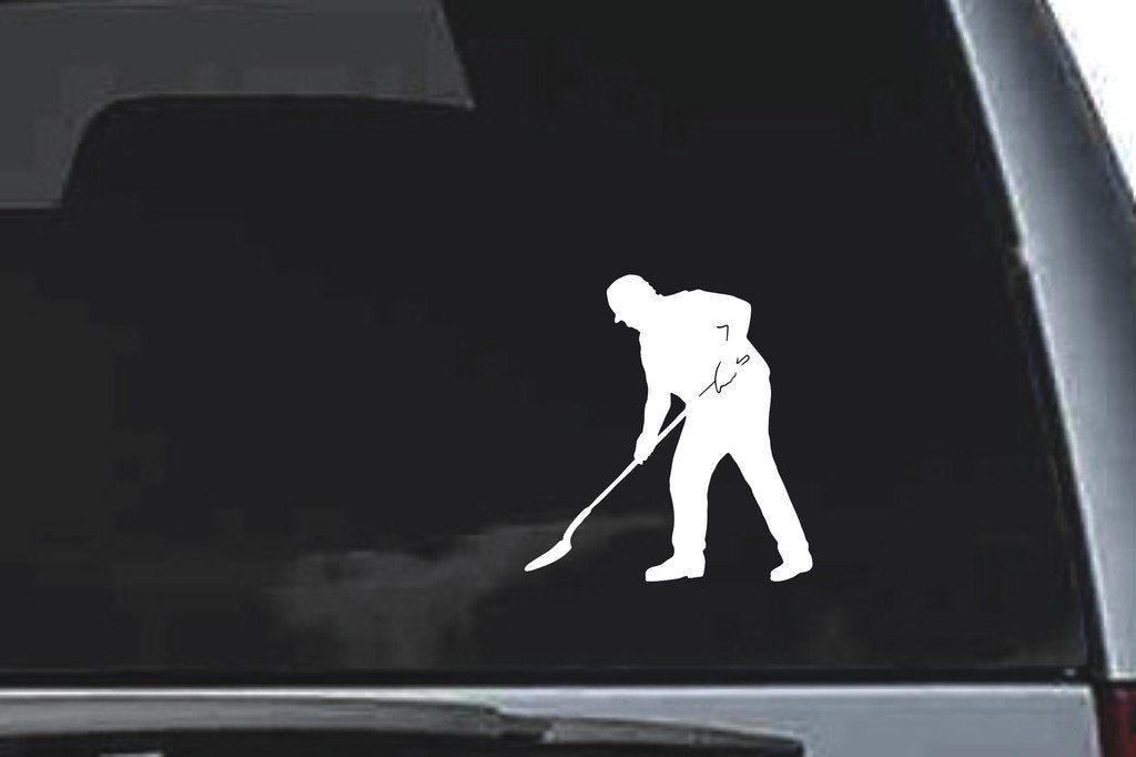 Picniva Shovel Sty1 Vinyl Car Window Decal, Approx 5 in