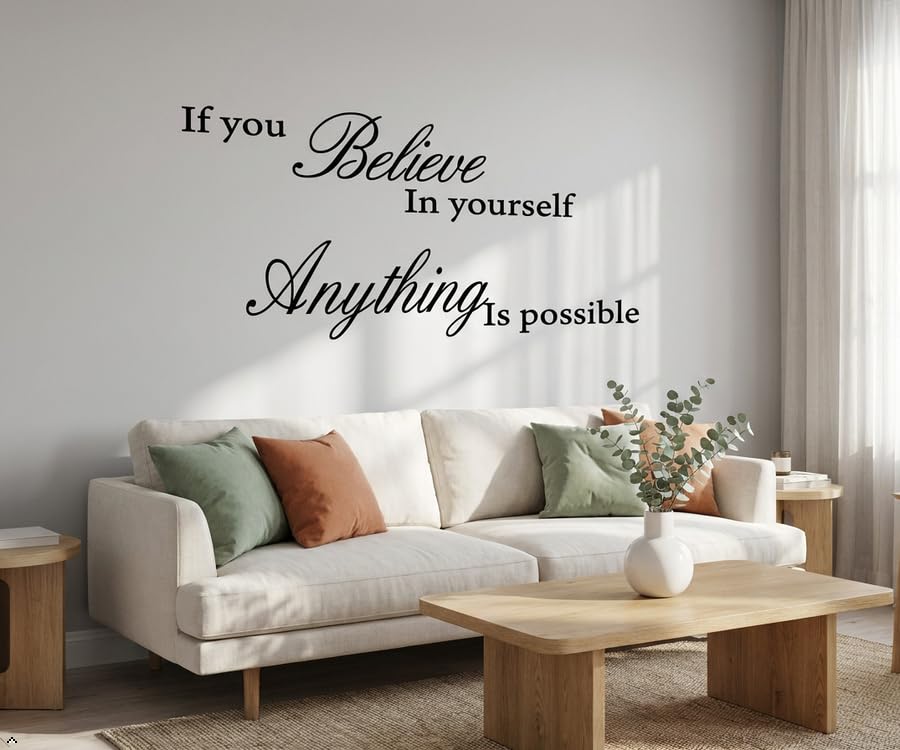 Picniva If You Believe in Yourself Wall Decal, White, 30 x 13 inches