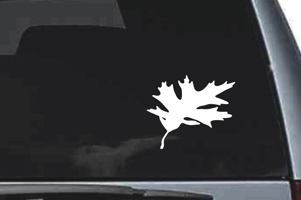 Picniva Deeply Lobed Leaf Design93 Vinyl Car Window Decal, Approx 5 in