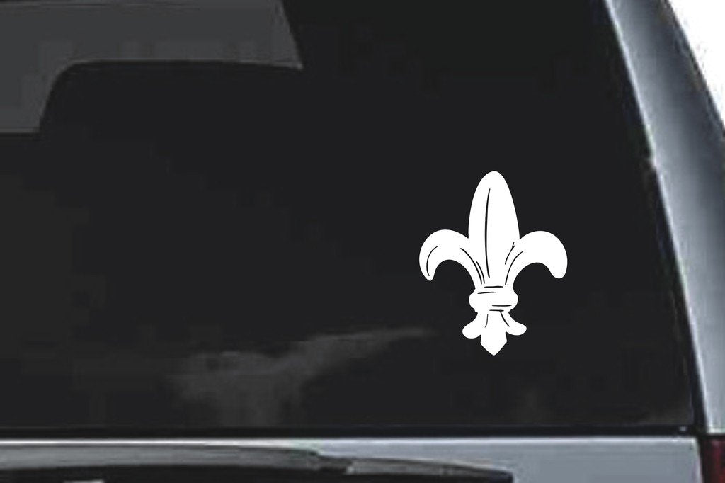 Picniva Fleur De Lis Design1 Vinyl Car Window Decal, Approx 5 in