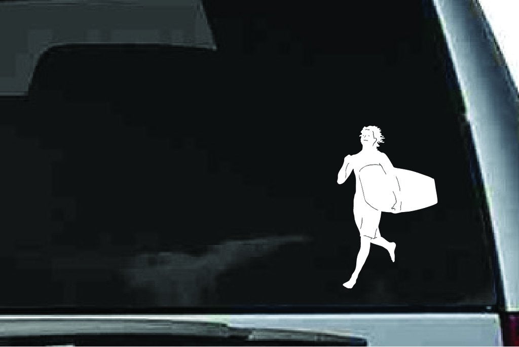 Picniva Surfer Carrying Board Sty35 Vinyl Car Window Decal, Approx 5 in