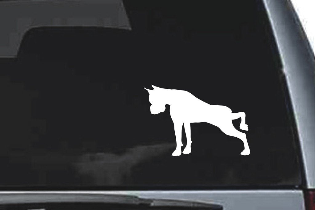 Picniva Boxer Dog Sty22 Vinyl Car Window Decal, Approx 5 in