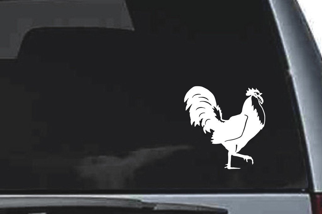 Picniva Rooster Sty7 Vinyl Car Window Decal, Approx 5 in