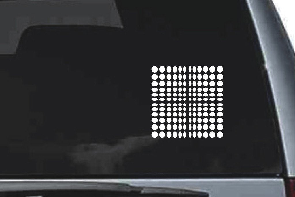 Picniva Dot Grid Sty6 Vinyl Car Window Decal, Approx 5 in