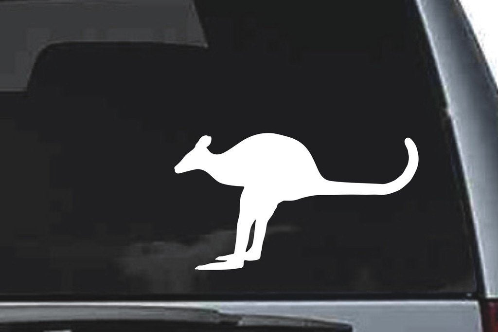 Picniva Kangaroo Sty7 Vinyl Car Window Decal, Approx 5 in