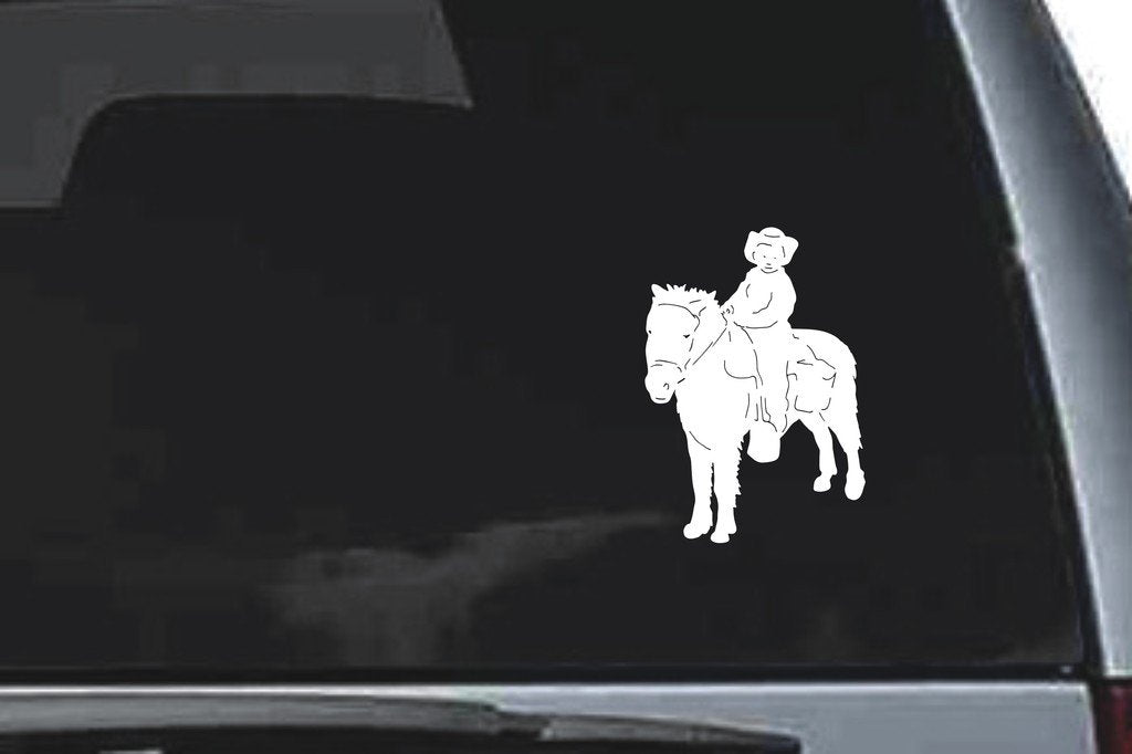 Picniva Horse Rider Sty13 Vinyl Car Window Decal, Approx 5 in