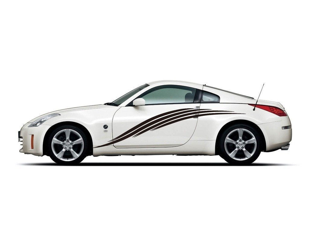 Picniva sty368 Racing Car Body Side Stripes Sticker Decal 2 Pcs
