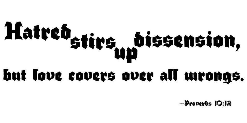 Picniva Proverbs Love Covers Wrongs Bible Verse Removable Vinyl Wall Decal