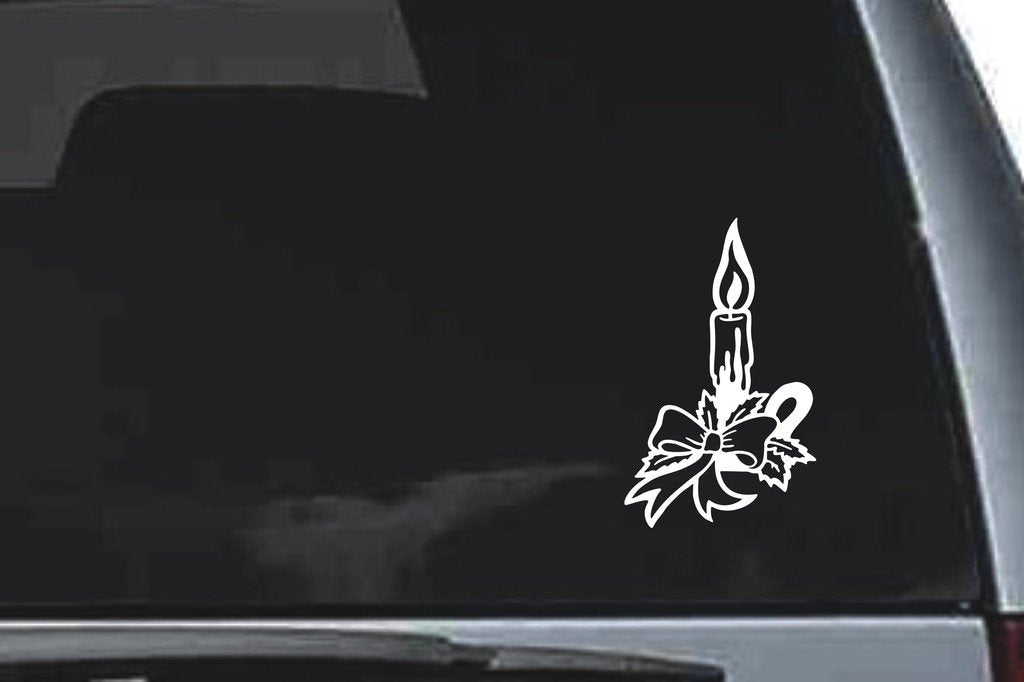 Picniva Candle Sty1 Vinyl Car Window Decal, Approx 5 in