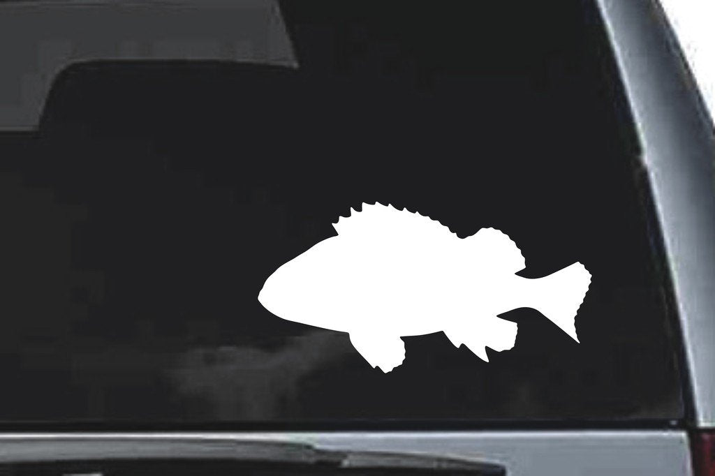 Picniva Rock Fish Sty3 Vinyl Car Window Decal, Approx 5 in