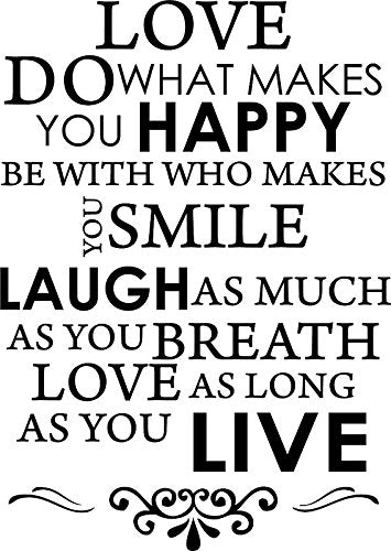 Decalgeek Do What Makes You Happy Wall Decal, Black, 22 x 31 in