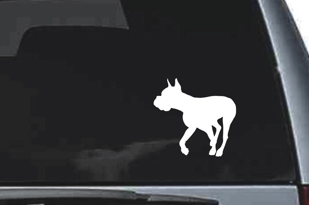 Picniva Boxer Dog Sty26 Vinyl Car Window Decal, Approx 5 in