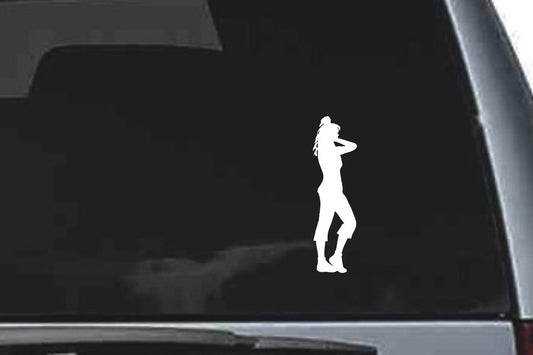Picniva Standing Sty19 Vinyl Car Window Decal, Approx 5 in