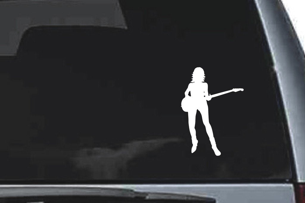 Picniva Guitar Sty9 Vinyl Car Window Decal, Approx 5 in