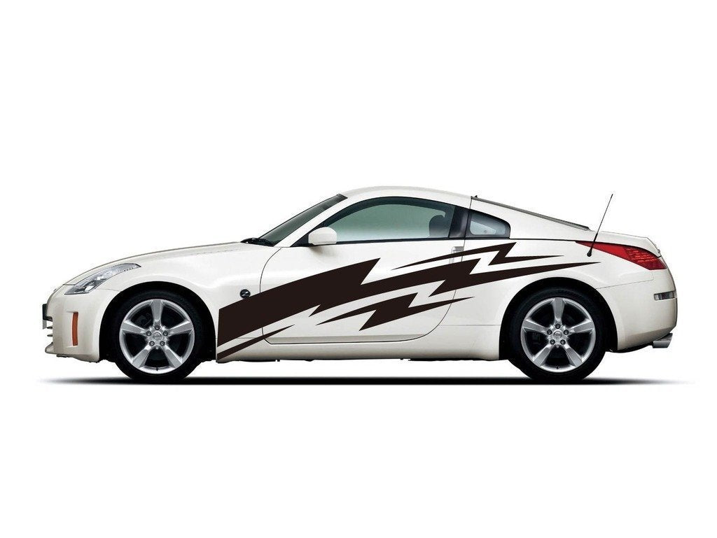 Picniva sty320 Racing Car Body Side Stripes Sticker Decal 2 Pcs