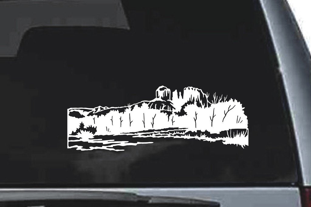 Picniva Mountain Sty15 Vinyl Car Window Decal, Approx 5 in