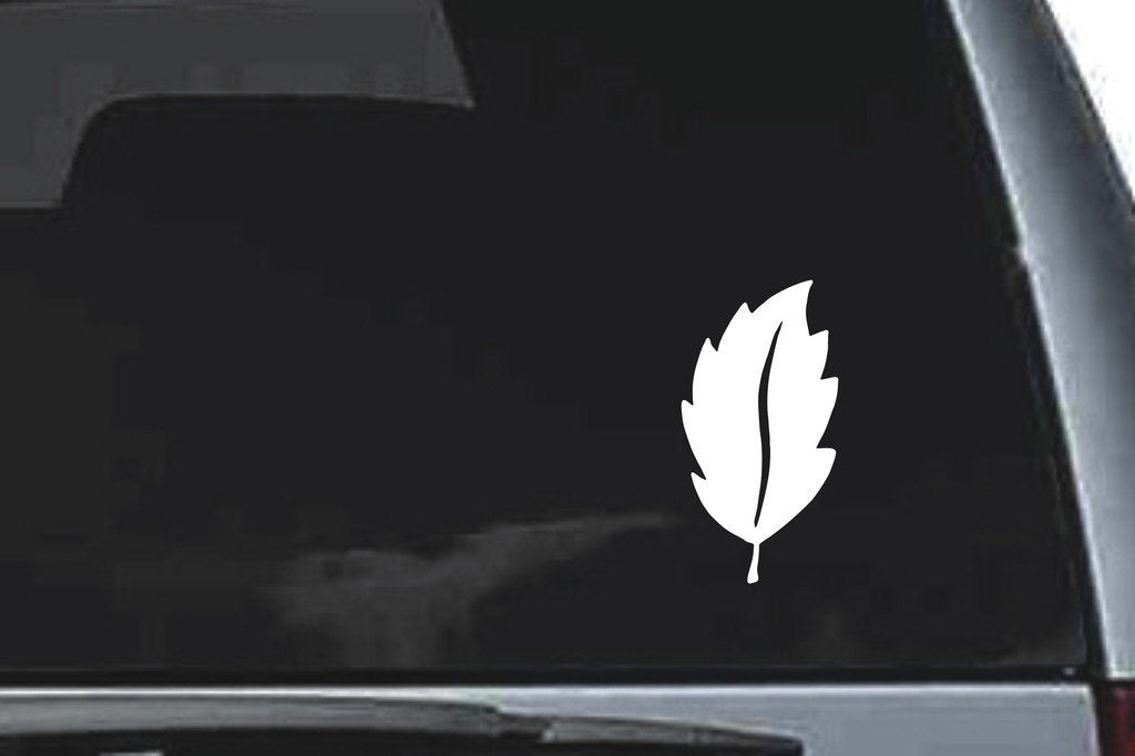 Picniva Long Pointed Leaf Design86 Vinyl Car Window Decal, Approx 5 in