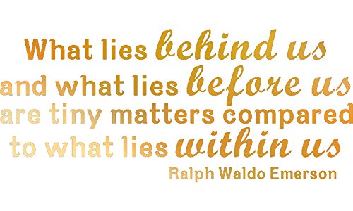 Picniva What Lies Behind Us Wall Quote Decal, Gold, 22 x 9.5 in