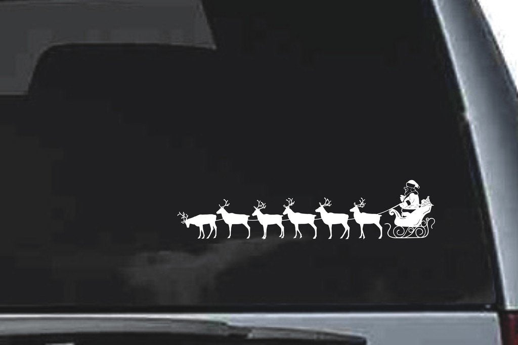 Picniva Reindeer Team Sty3 Vinyl Car Window Decal, Approx 5 in