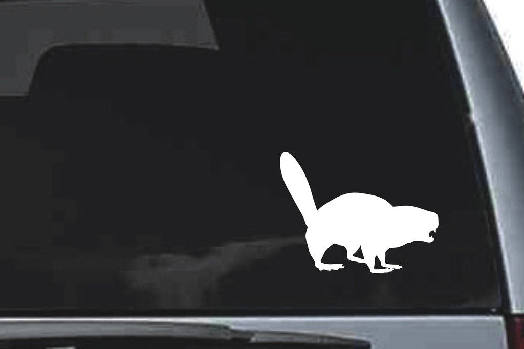 Picniva Beaver Sty6 Vinyl Car Window Decal, Approx 5 in