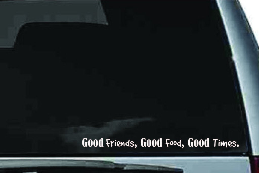 Picniva Friends Food Times Quote Vinyl Car Window Decal, Approx 5 in