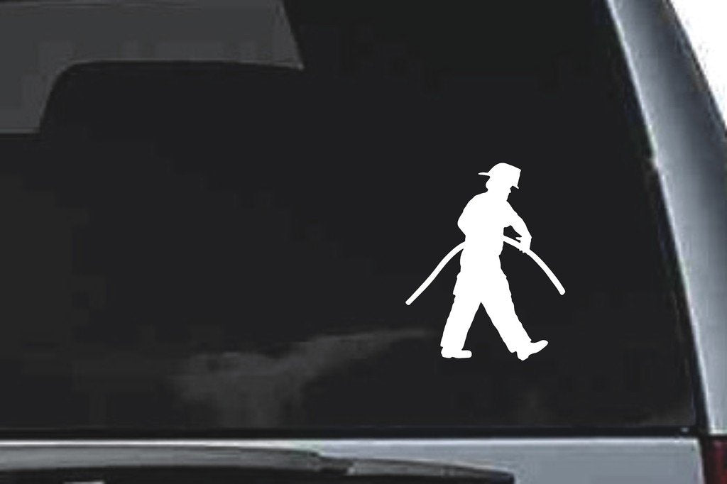 Picniva Fireman Sty56 Vinyl Car Window Decal, Approx 5 in