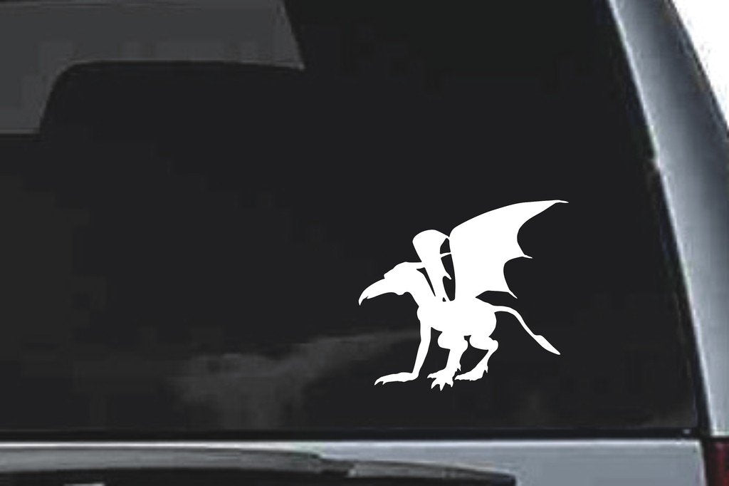 Picniva Gargoyle Sty5 Vinyl Car Window Decal, Approx 5 in