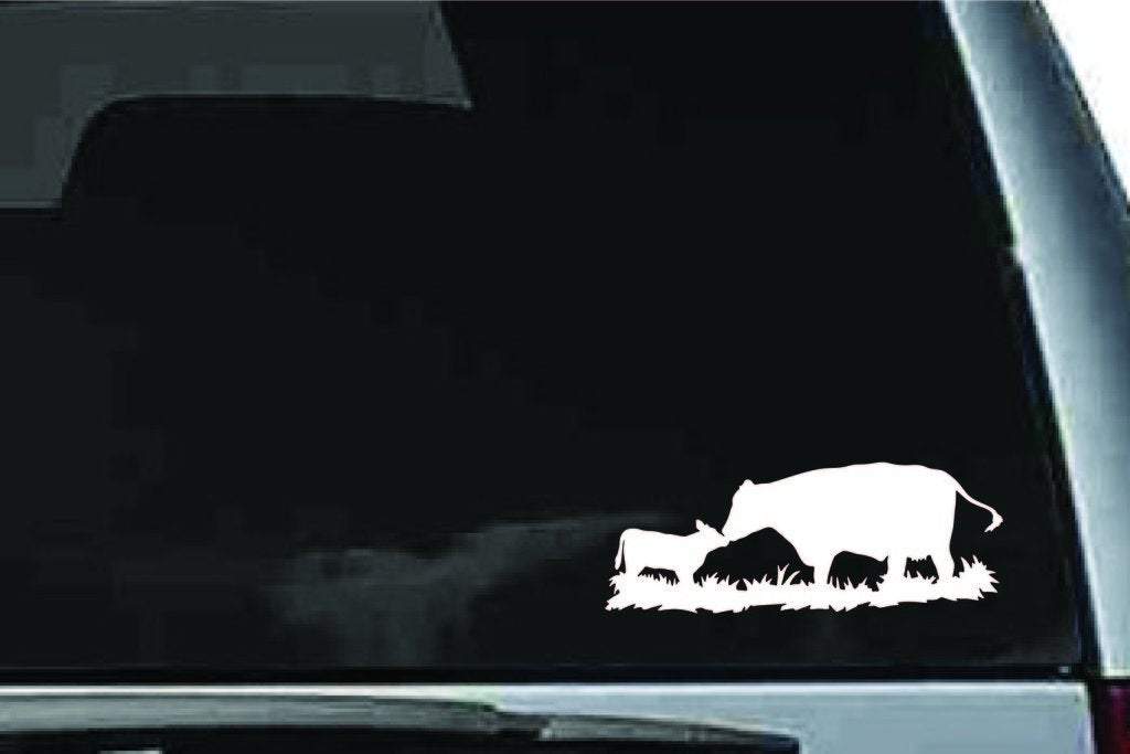 Picniva Cow Sty77 Vinyl Car Window Decal, Approx 5 in
