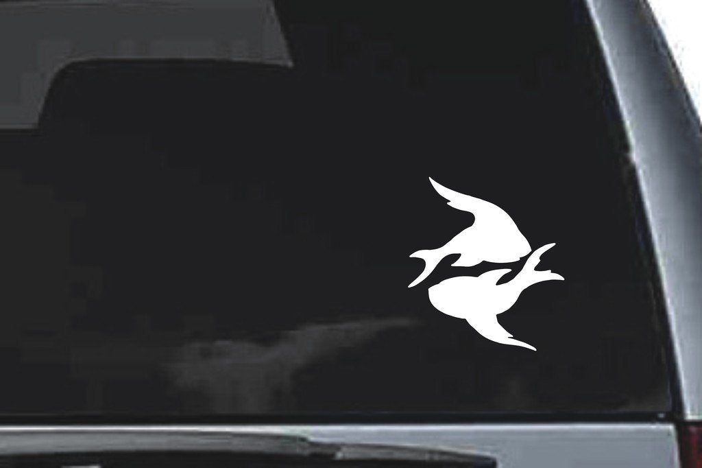 Picniva Pisces Sty2 Vinyl Car Window Decal, Approx 5 in