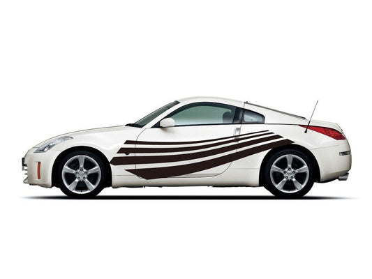 Picniva sty349 Racing Car Body Side Stripes Sticker Decal 2 Pcs