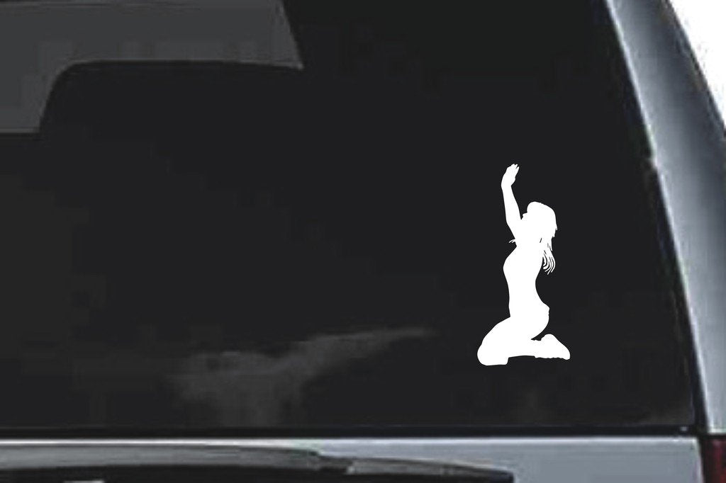 Picniva Woman Sty11 Vinyl Car Window Decal, Approx 5 in
