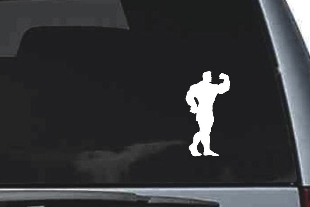 Picniva Muscle Man Sty10 Vinyl Car Window Decal, Approx 5 in