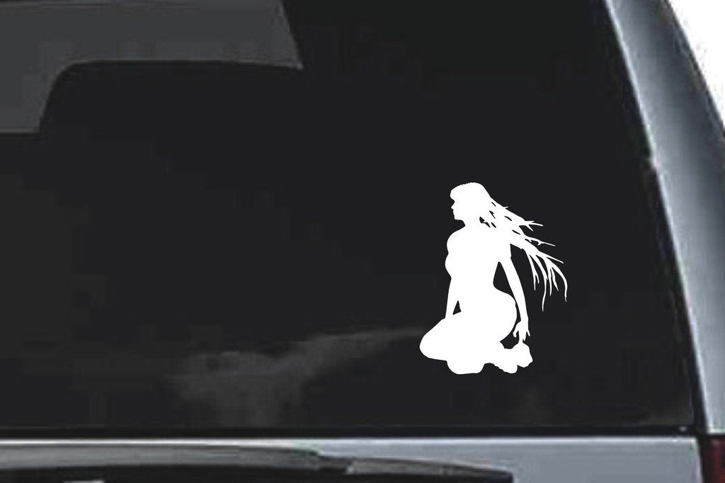 Picniva Sitting Sty1 Vinyl Car Window Decal, Approx 5 in