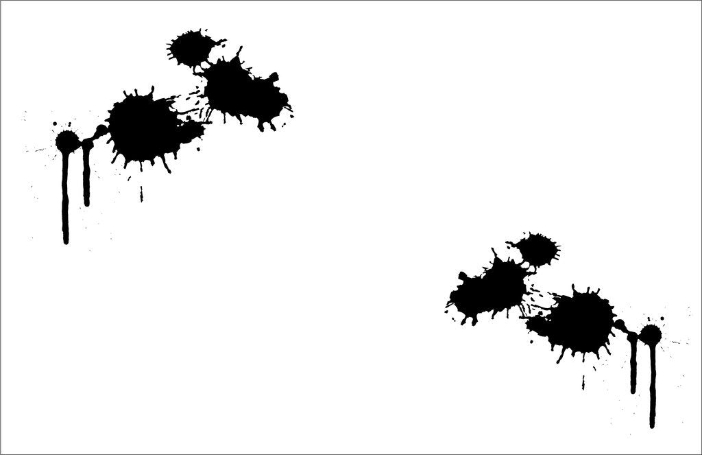 Picniva Paint Blots Wall Decals, Black, 10 in Height, DOTPR05A