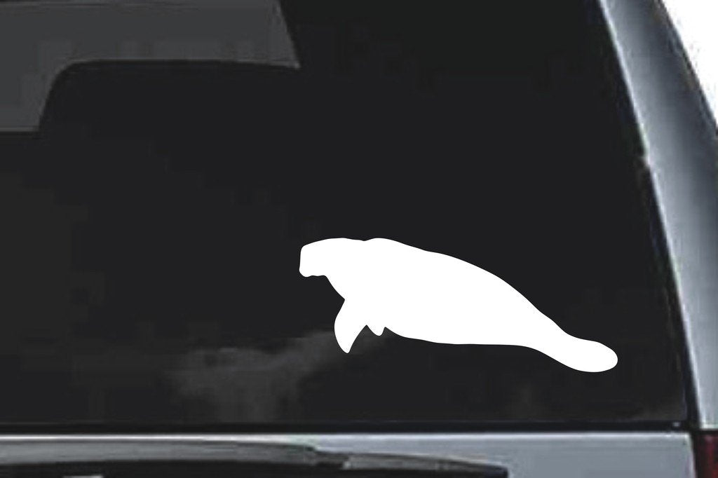 Picniva Manatee Sty6 Vinyl Car Window Decal, Approx 5 in