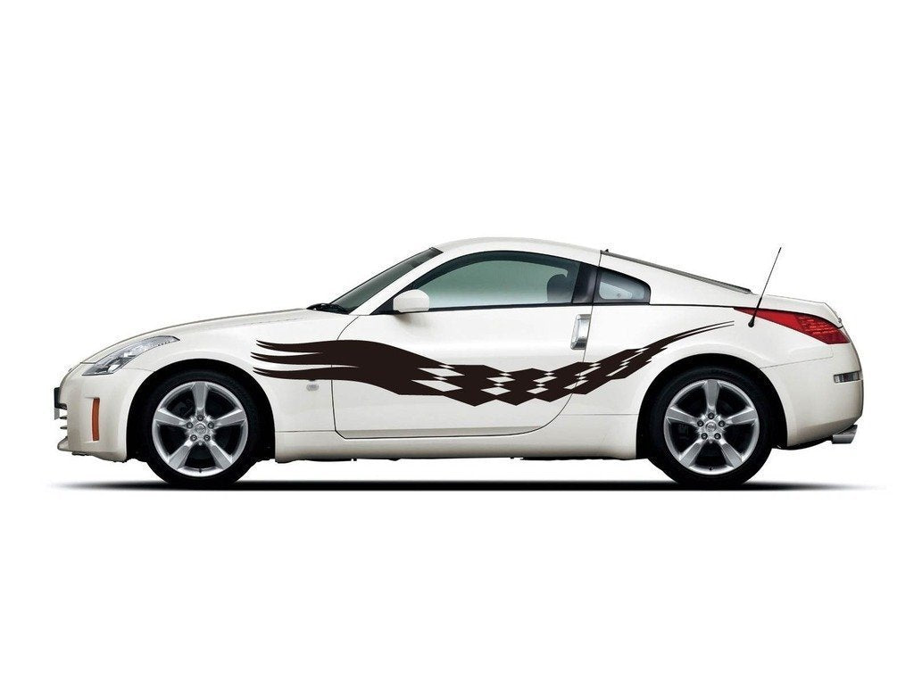 Picniva sty21 Racing Car Body Side Stripes Sticker Decal 2 Pcs