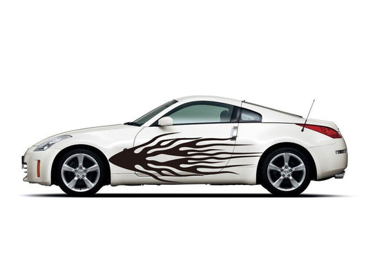 Picniva sty370 Racing Car Body Side Stripes Sticker Decal 2 Pcs