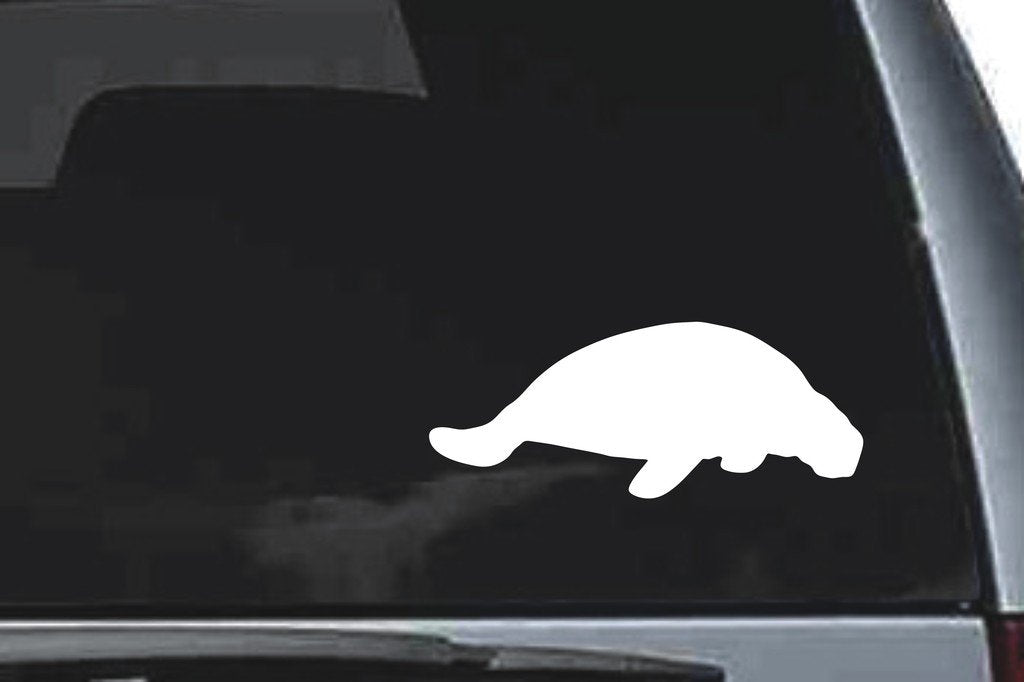 Picniva Manatee Sty1 Vinyl Car Window Decal, Approx 5 in