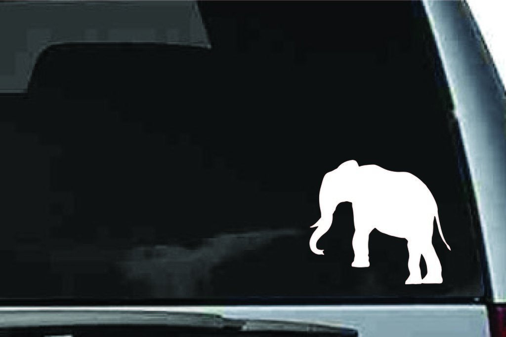Picniva Elephant Sty9 Vinyl Car Window Decal, Approx 5 in