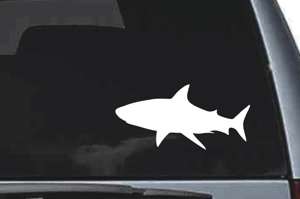 Picniva Shark Sty1a Vinyl Car Window Decal, Approx 5 in