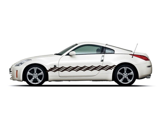 Picniva sty226 Racing Car Body Side Stripes Sticker Decal 2 Pcs
