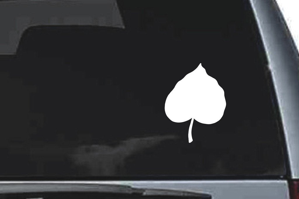 Picniva Heart Shaped Leaf Design87 Vinyl Car Window Decal, Approx 5 in