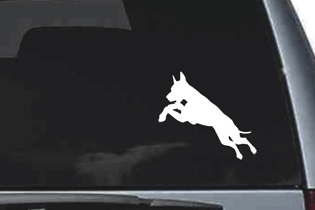 Picniva Doberman Dog Sty3a Vinyl Car Window Decal, Approx 5 in